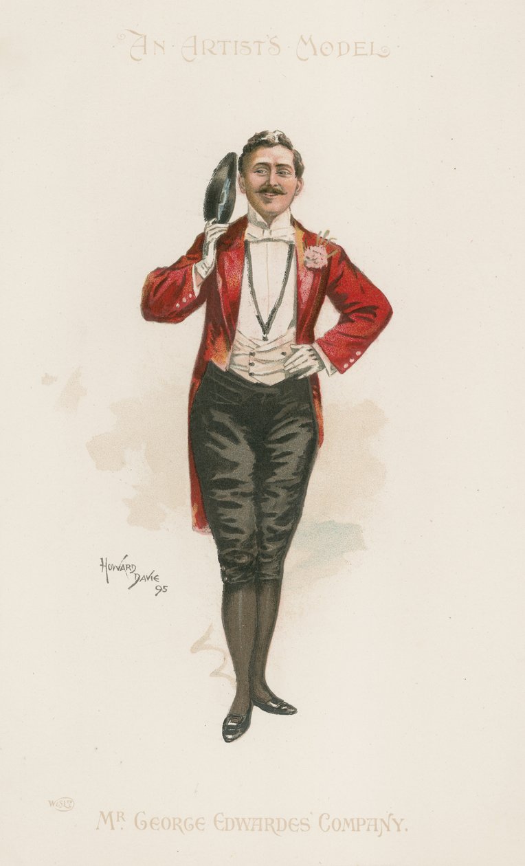 Portret ten voeten uit van een ceremoniemeester (kleurenlitho) door Howard Davie