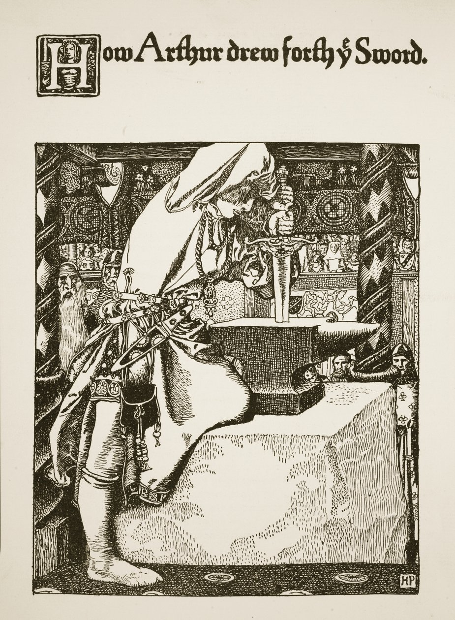 Hoe Arthur het zwaard trok, illustratie uit 