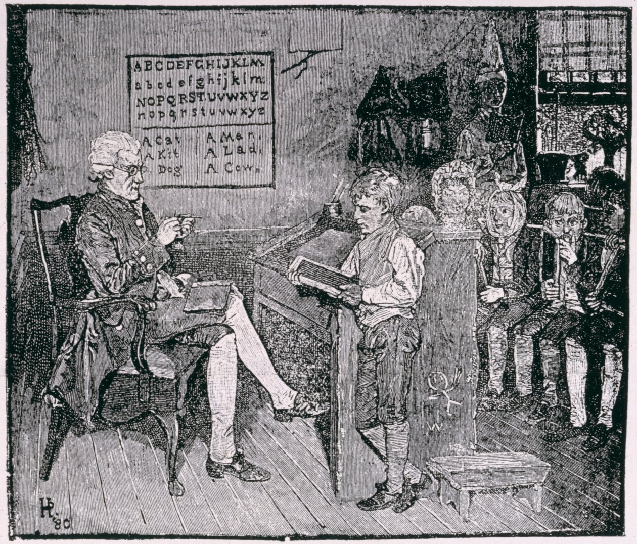 Oude School in Pennsylvania, uit Harper