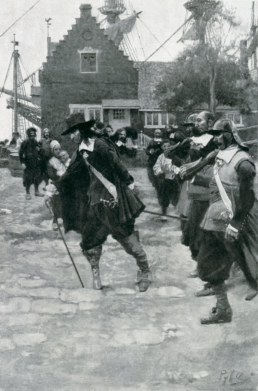 De Aankomst van Stuyvesant in Nieuw Amsterdam, illustratie uit 