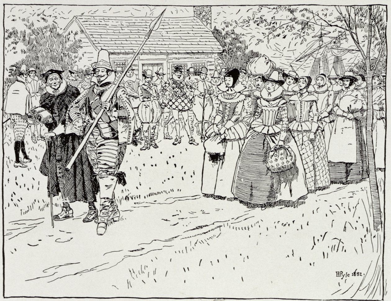 De Aankomst van de Jonge Vrouwen in Jamestown, 1621, uit Harper