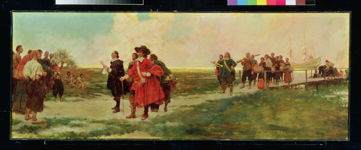 De Landing van Carteret in New Jersey door Howard Pyle