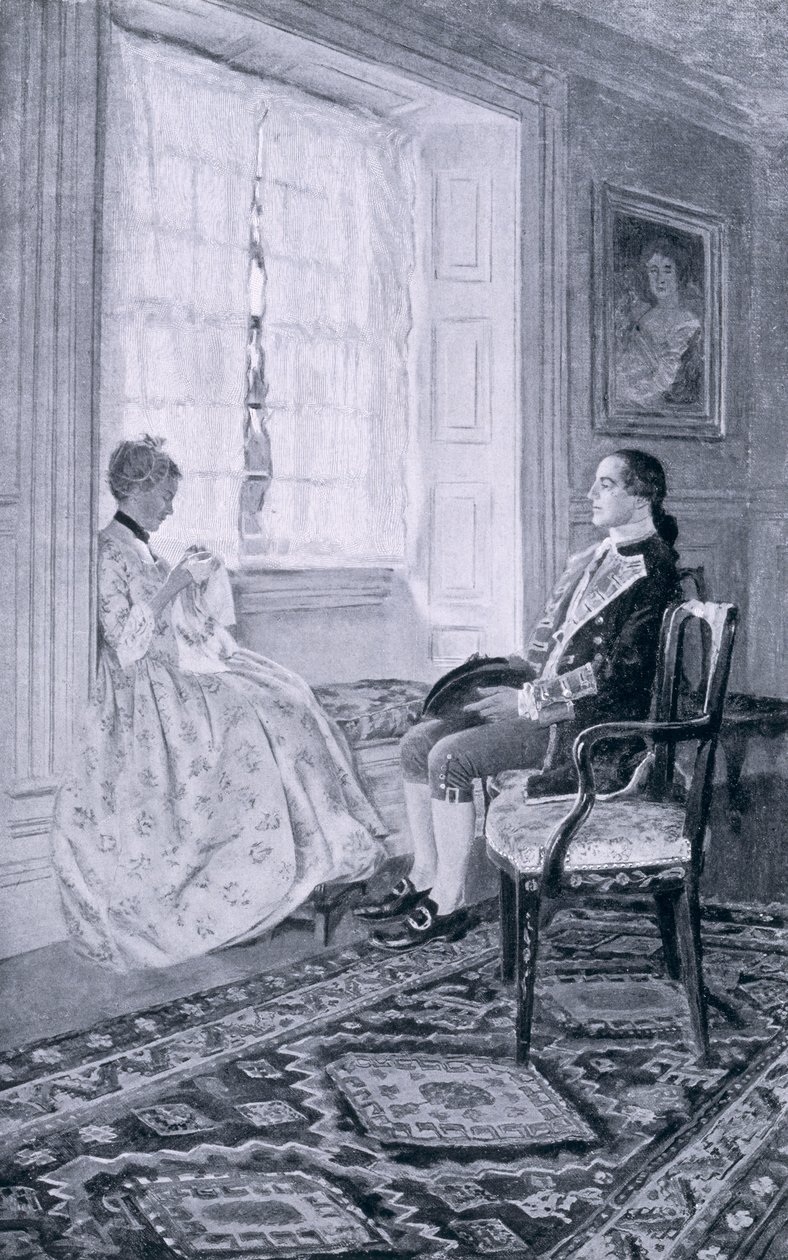 Washington en Mary Philipse, illustratie uit 