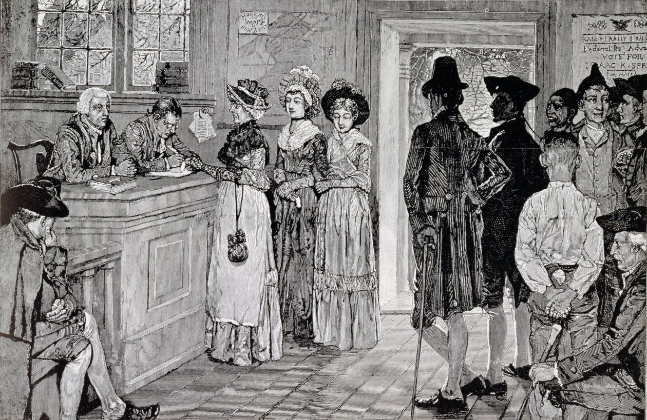 Vrouwen bij de stembus in New Jersey, illustratie uit 