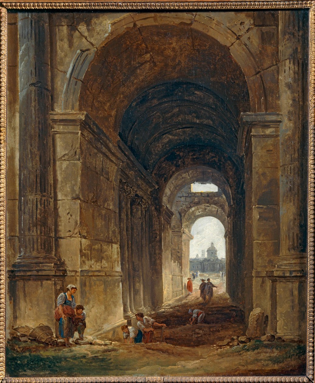 Uitzicht op het Kunstvenster, rond ... door Hubert (circle of) Robert