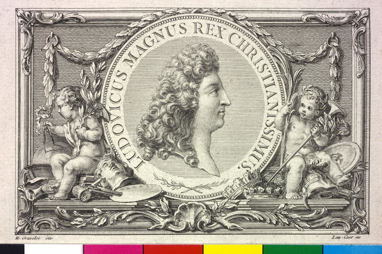 Koning van Frankrijk Lodewijk XIV door Hubert Francois Gravelot