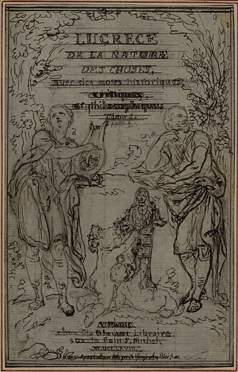 Studie voor het vignet-frontispiece van Lucretius