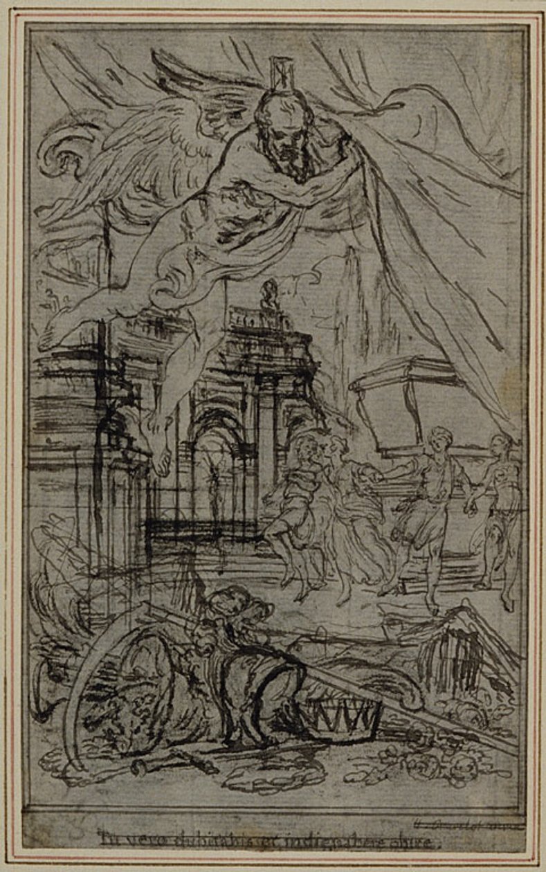 Studie voor het vignet-frontispiece van Lucretius