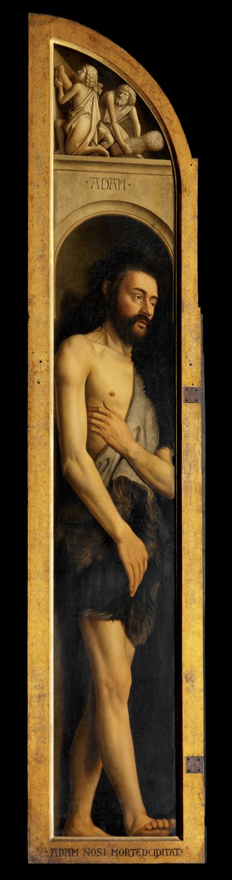 Adam, reproductie van het paneel op de linker vleugel van het Gentse altaarstuk door Hubert & Jan van (1390 1441) (after) Eyck