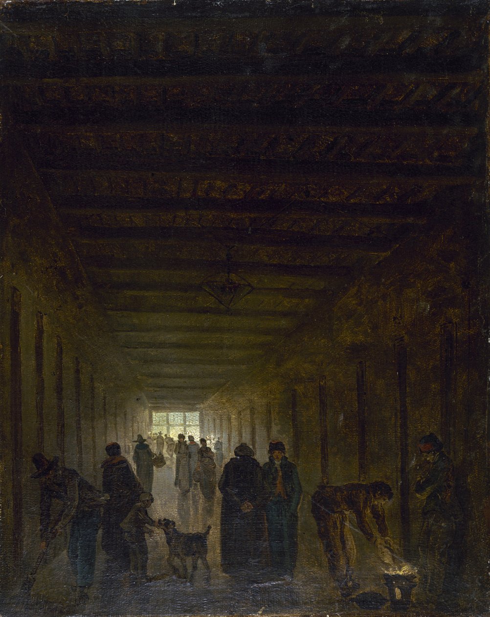 Gang van de Saint-Lazare gevangenis, ca. 1793 door Hubert Robert