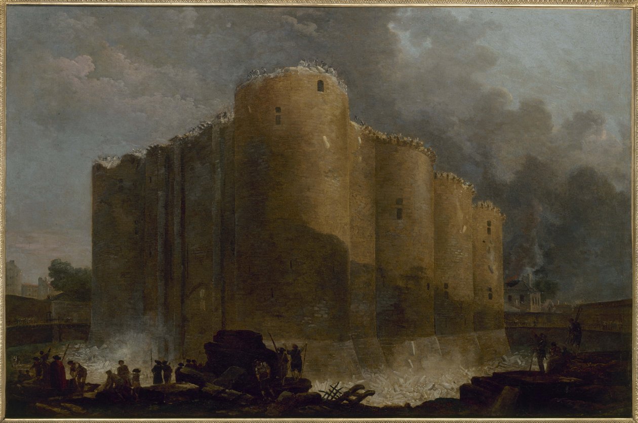 De Bastille, in de eerste dagen van haar afbraak door Hubert Robert