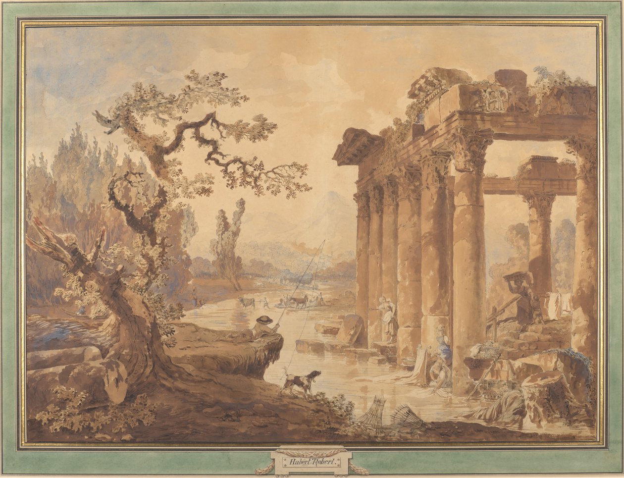 Landschap met ruïnes door Hubert Robert