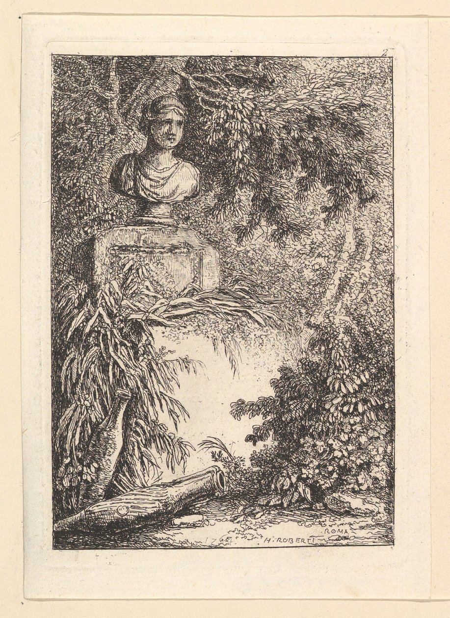 De buste door Hubert Robert