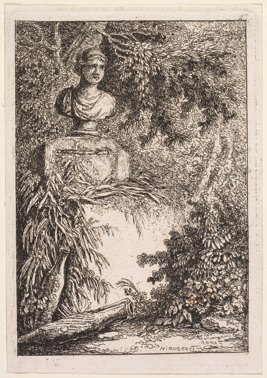 Les Soirées de Rome: Le Buste, 1764 door Hubert Robert