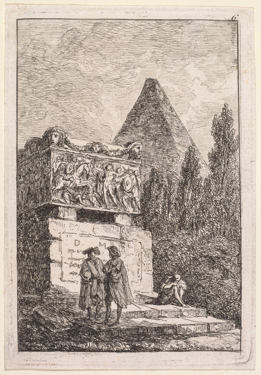 Les Soirées de Rome: Le Sarcophage door Hubert Robert