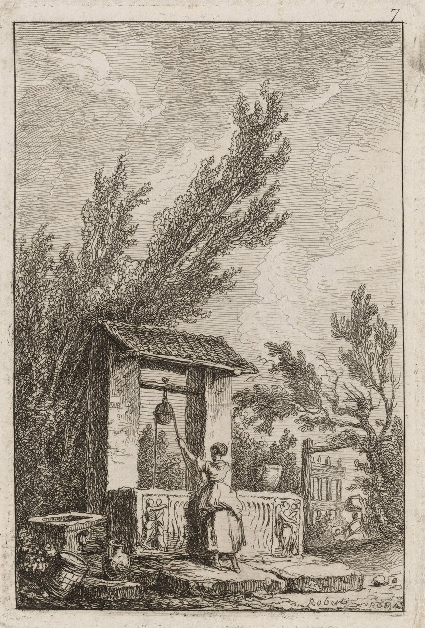 Plaat zeven uit Avonden in Rome door Hubert Robert
