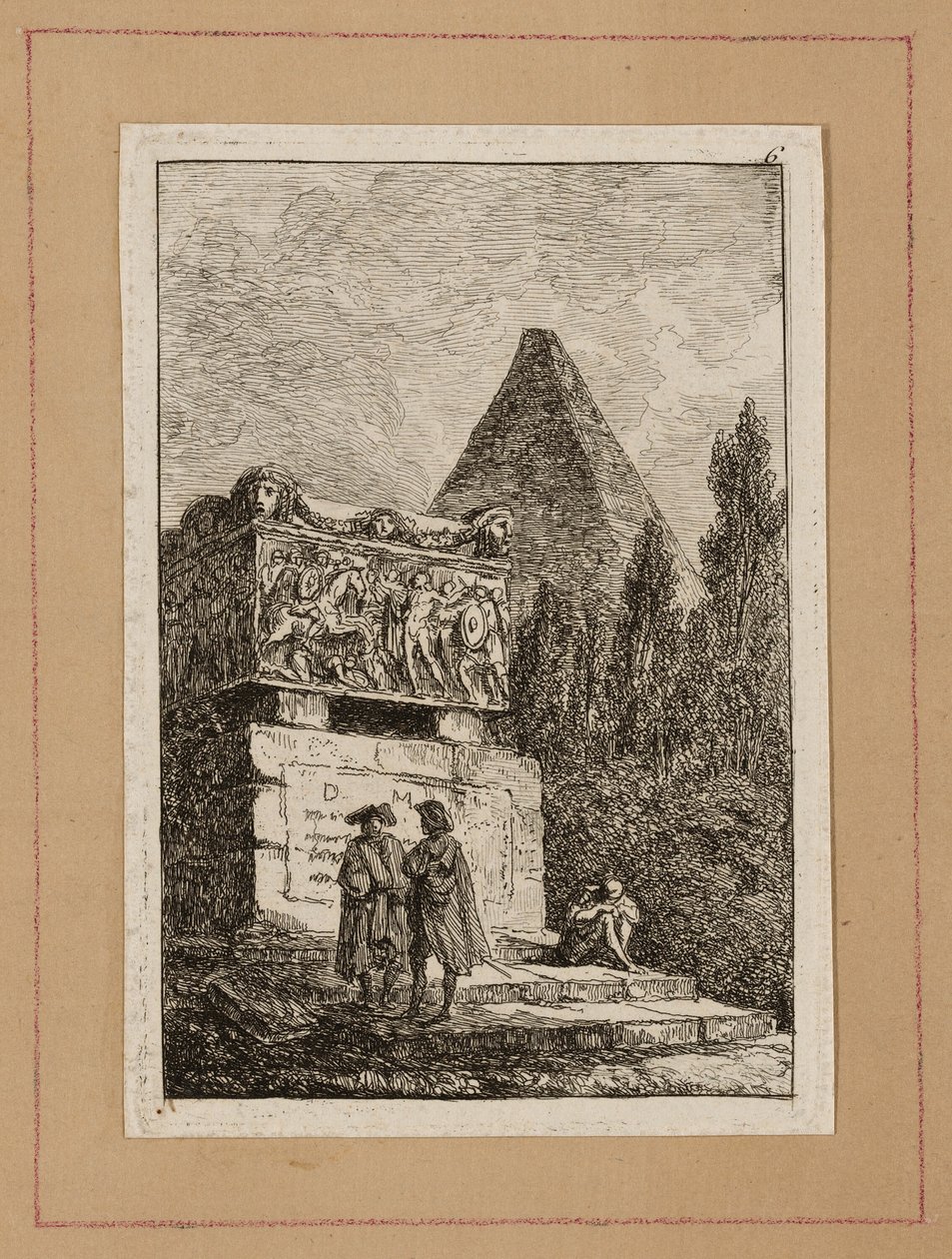Plaat zes uit Avonden in Rome door Hubert Robert