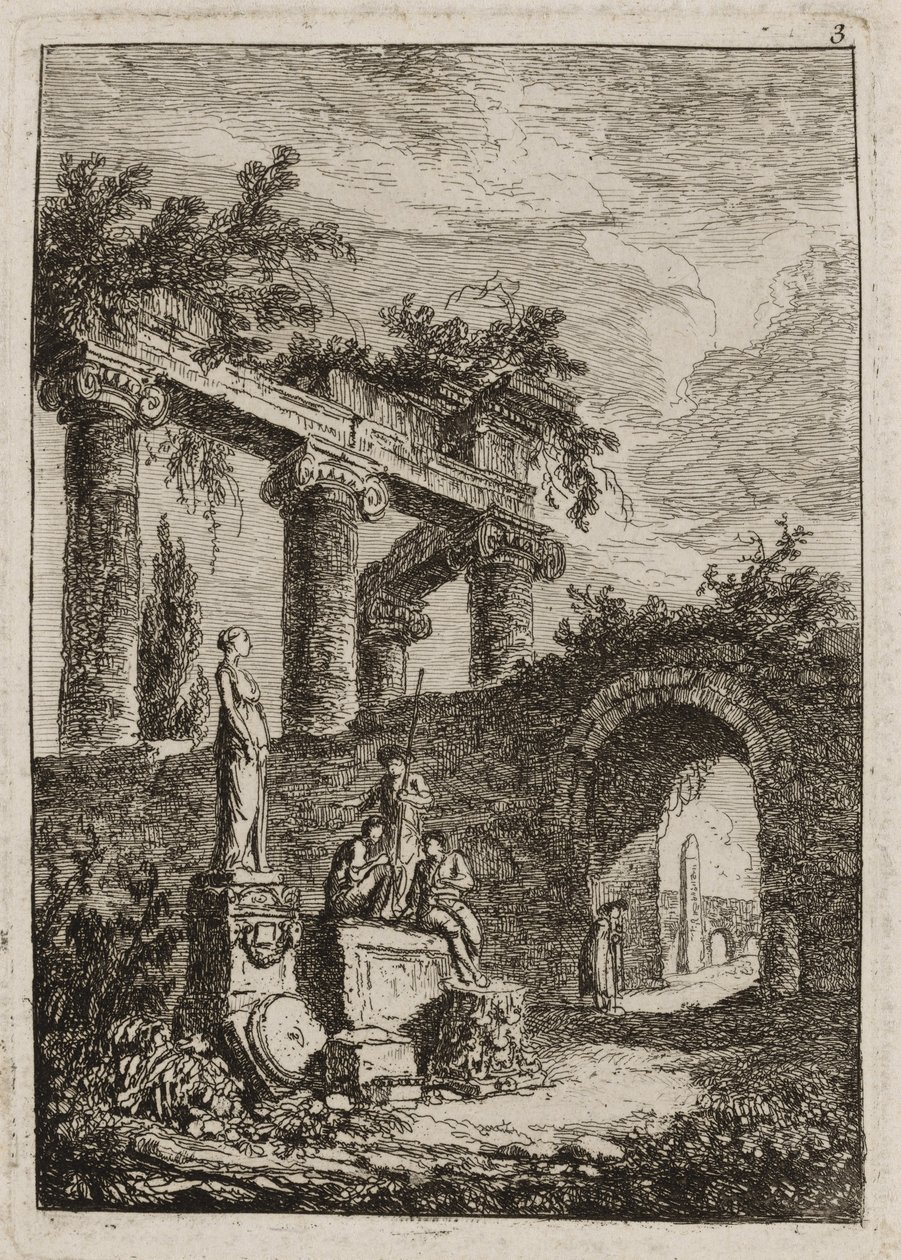 Plaat drie uit Avonden in Rome door Hubert Robert
