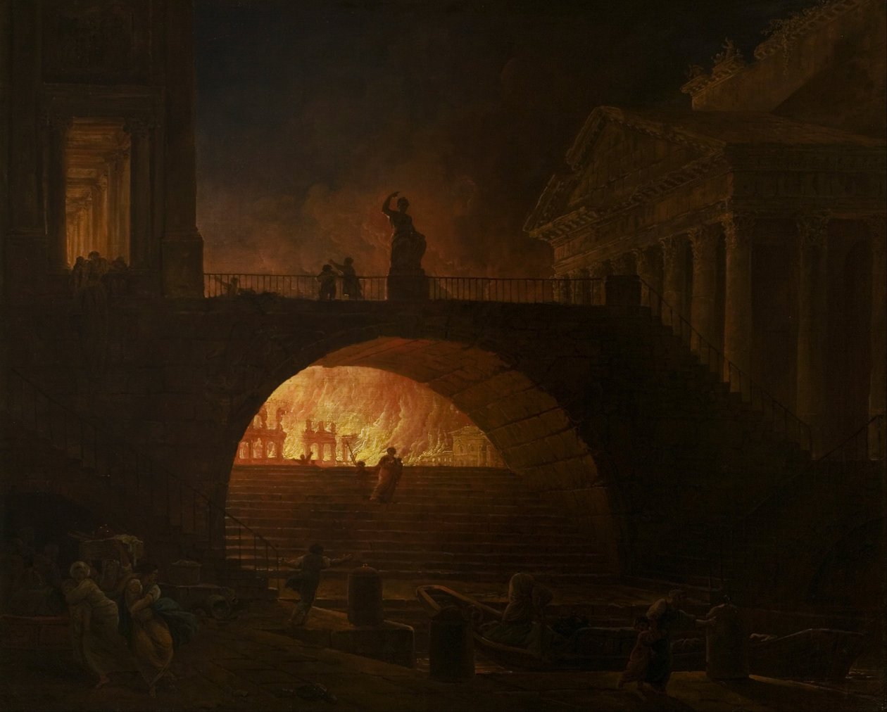 De brand van Rome door Hubert Robert