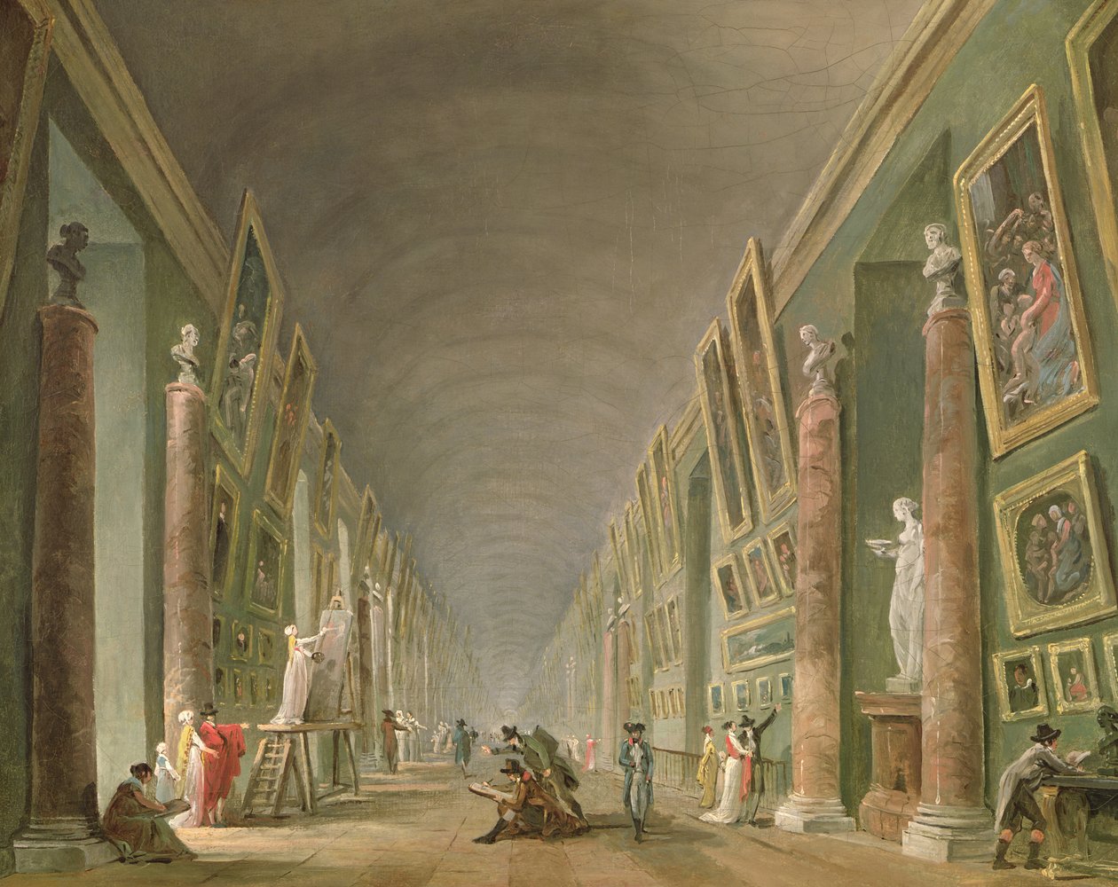 De Grote Galerij van het Louvre tussen 1801 en 1805 door Hubert Robert