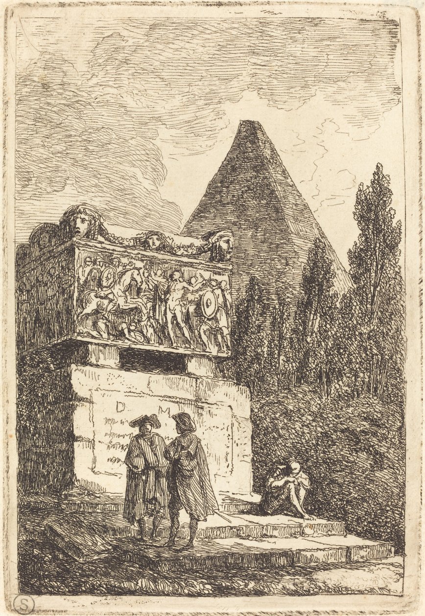 Het sarcofaag door Hubert Robert