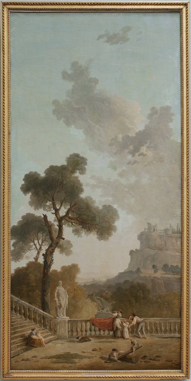 Uitzicht vanaf een terras door Hubert Robert