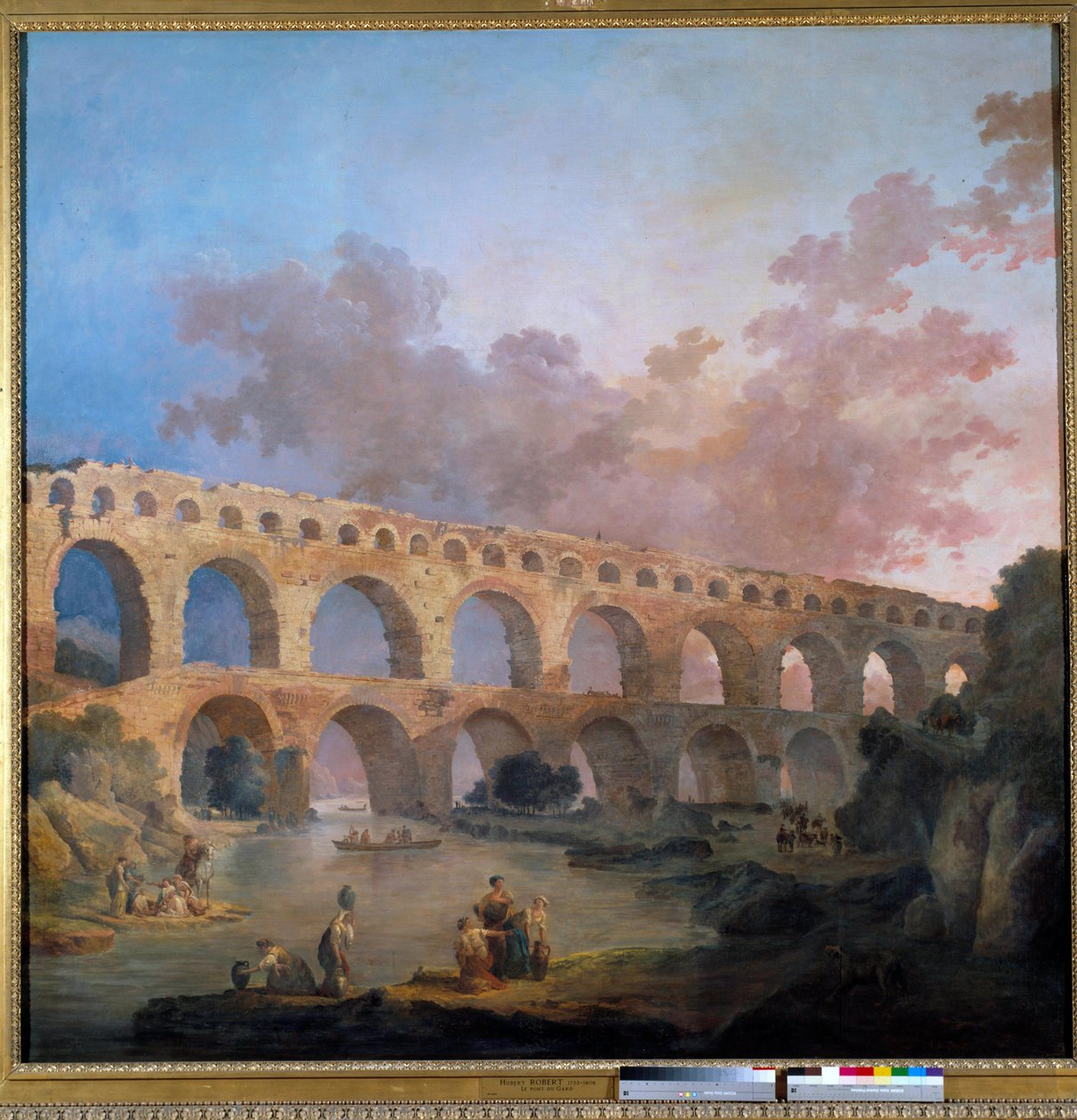 Zicht op de Pont du Gard (Frankrijk). door Hubert Robert