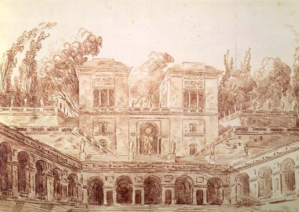 Villa Farnese, Rome door Hubert Robert