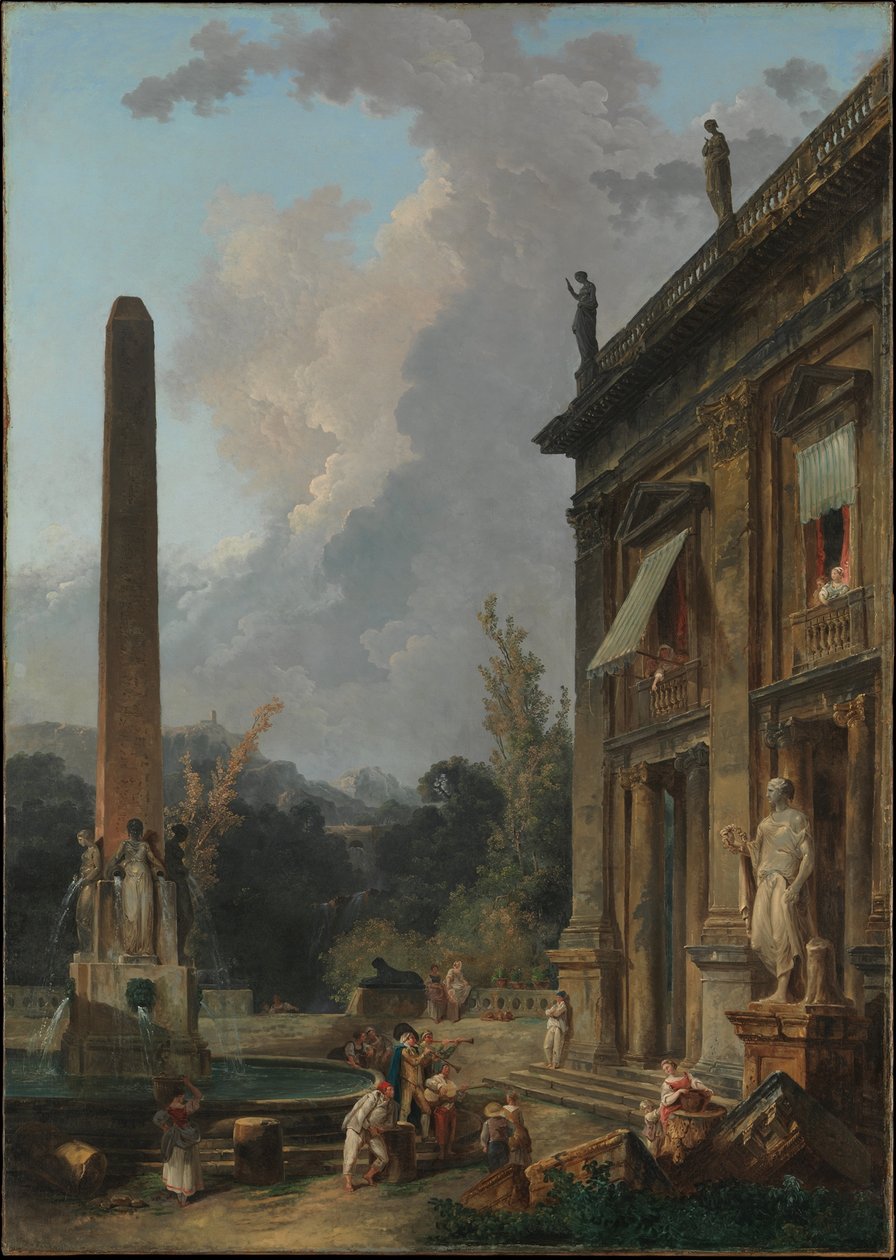 Rondtrekkende minstrelen door Hubert Robert
