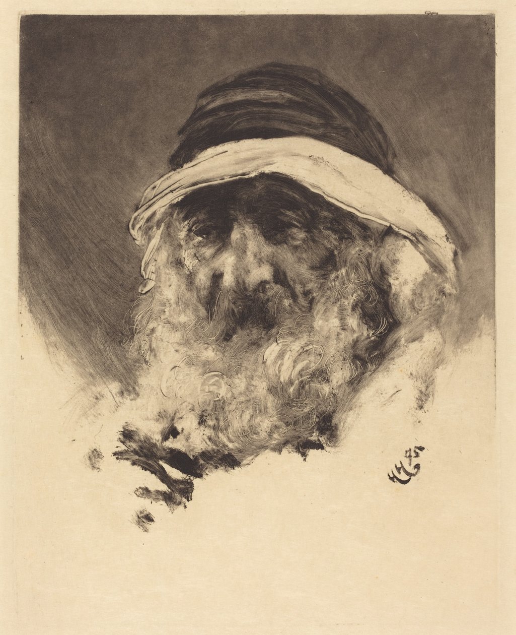 Studie van een Arabisch hoofd door Hubert von Herkomer