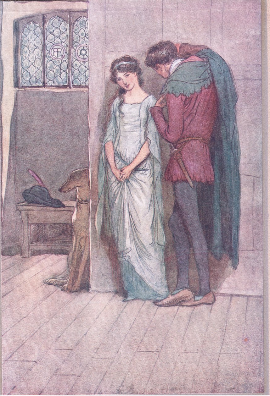 En het is de echte rijkdom van jezelf waar ik nu op mik, illustratie uit The Merry Wives of Windsor, 1910 door Hugh Thomson