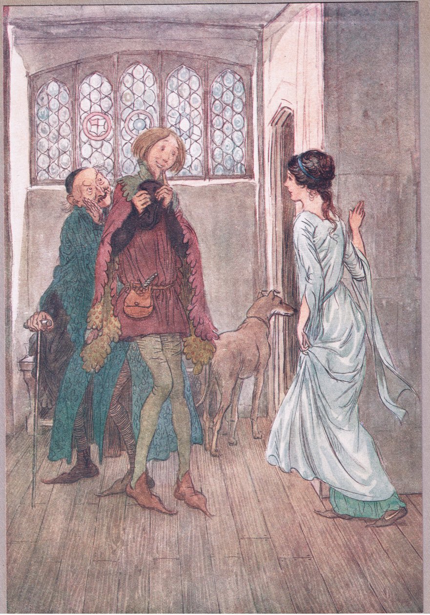Ik had een vader, Mevrouw Anne: mijn oom kan je goede grappen over hem vertellen, illustratie uit The Merry Wives of Windsor, 1910 door Hugh Thomson
