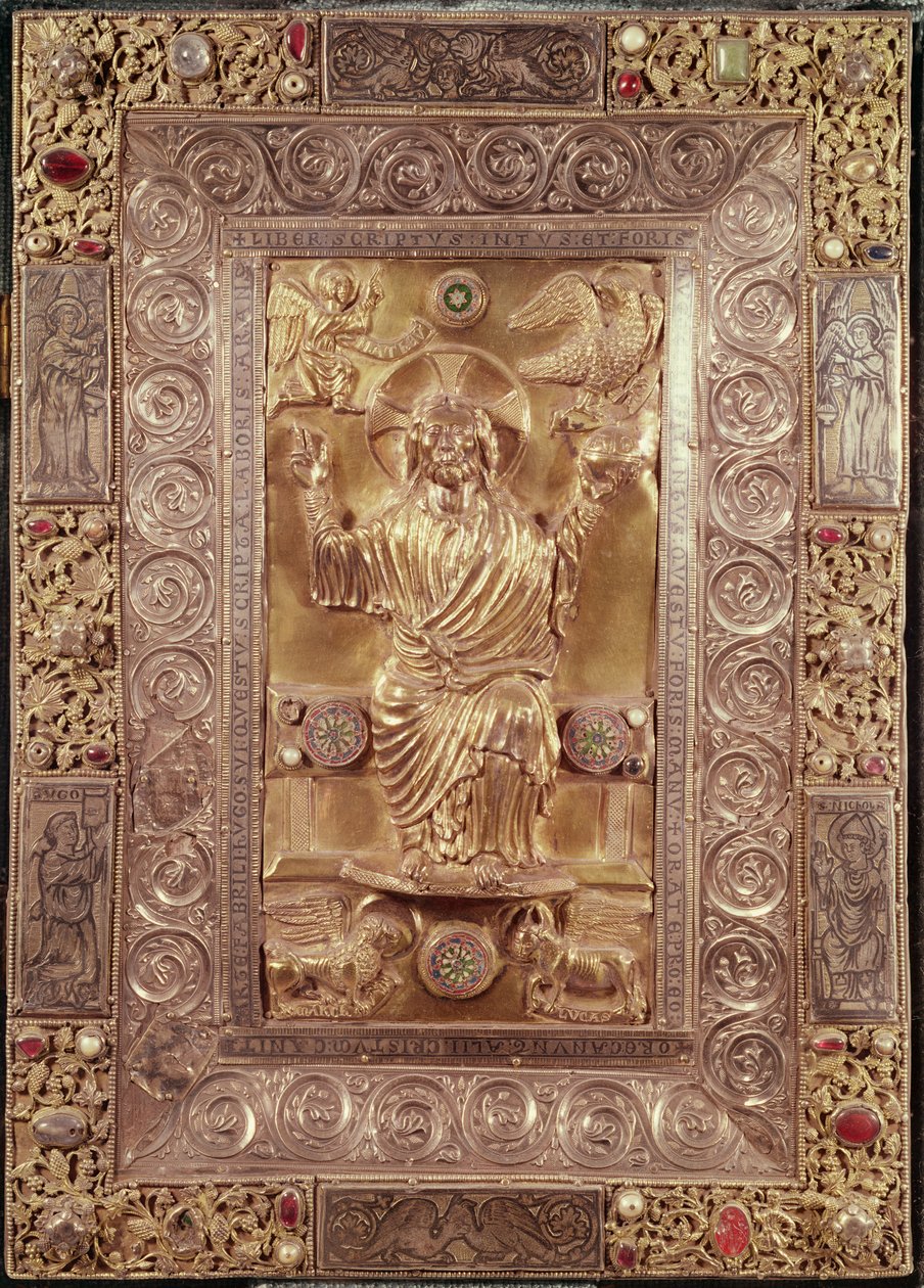 Christus in majesteit tussen de symbolen van de evangelisten, ca. 1228 door Hugo d Oignies