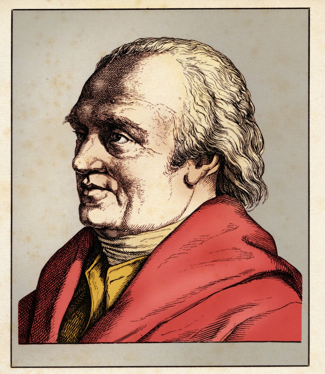Frederick William Herschel (15 november 1738-25 augustus 1822) (gravure) door Hugo Bürkner