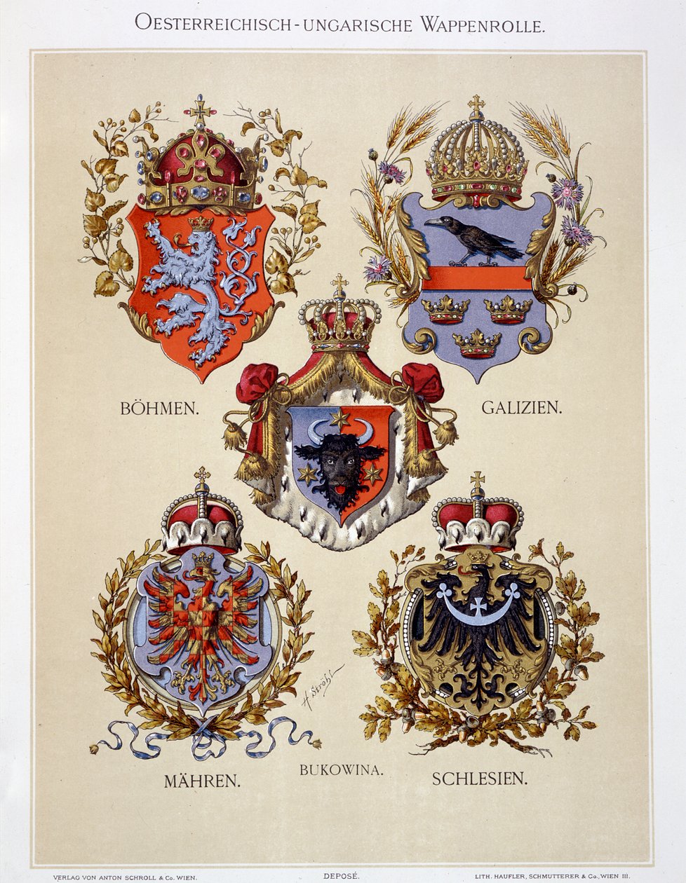 Wapenschilden uit het Oostenrijks-Hongaarse Rijk, uit 