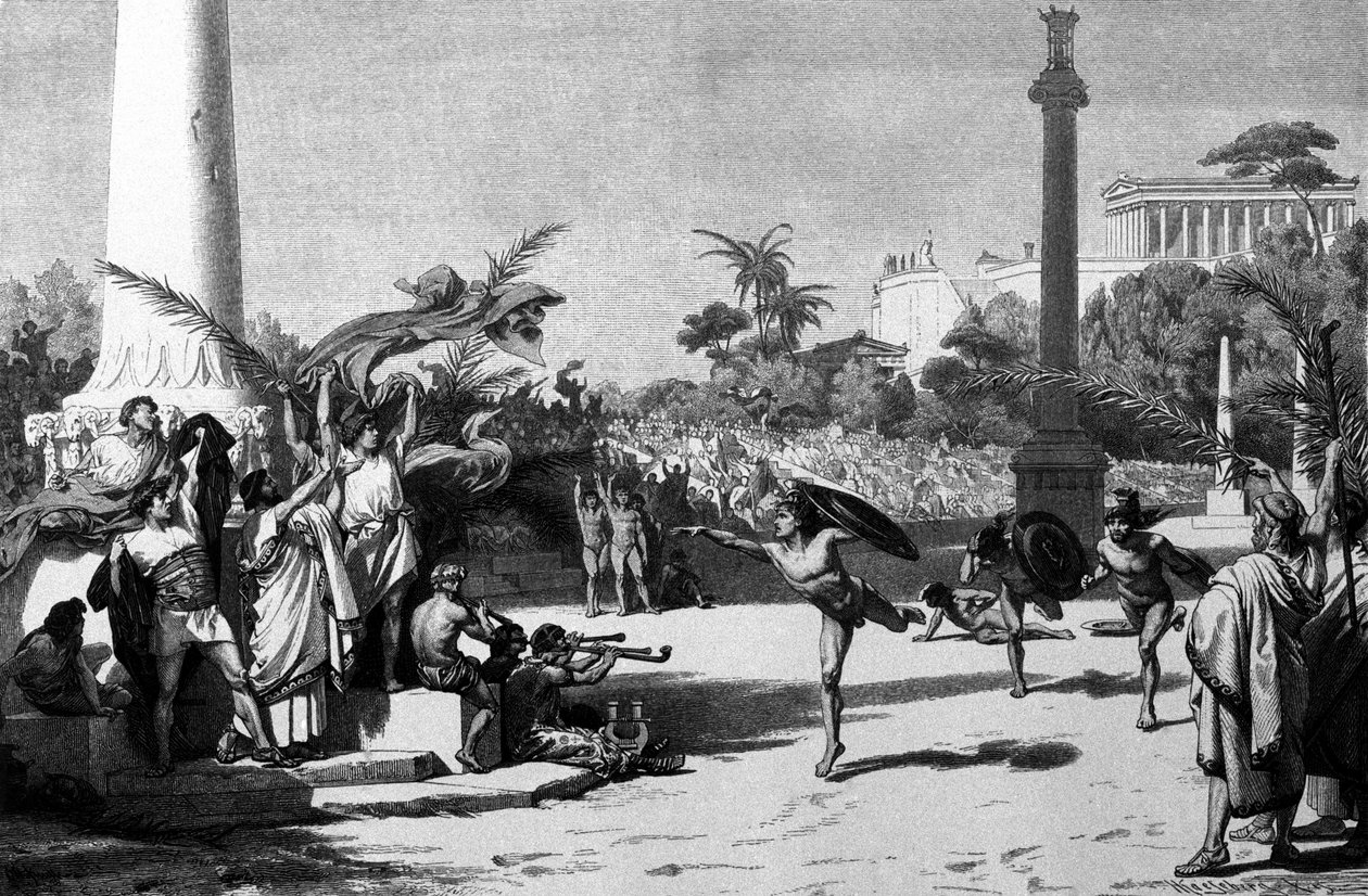 Olympische Spelen: reconstructie van de Olympische race door H. Kaeseberg door Hugo Kaeseberg