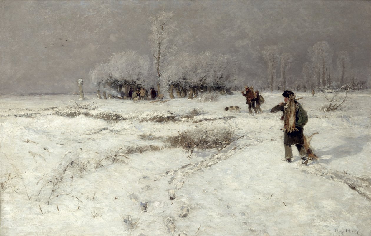 Jacht in de Sneeuw door Hugo Muhlig