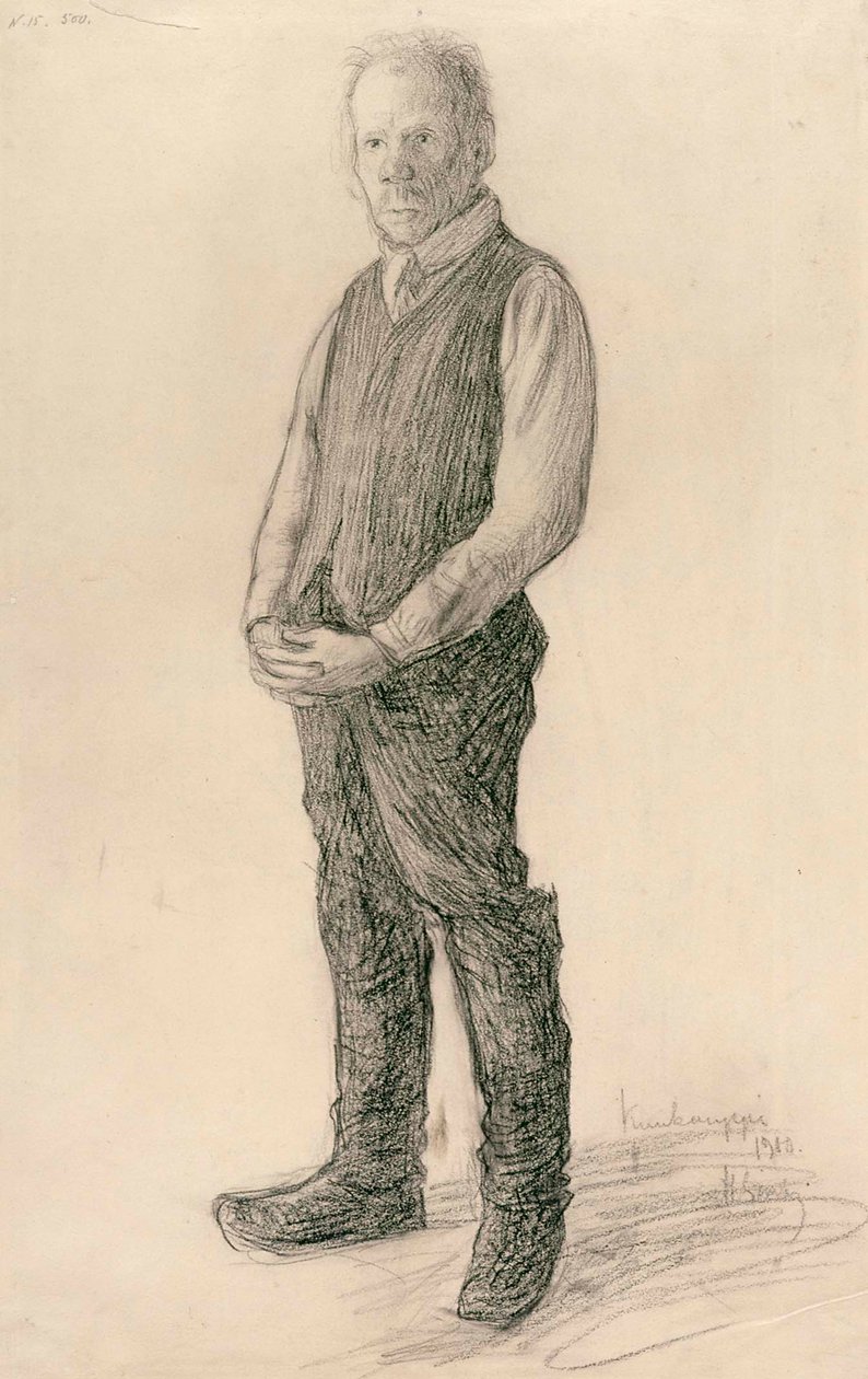 Een boer die staat door Hugo Simberg