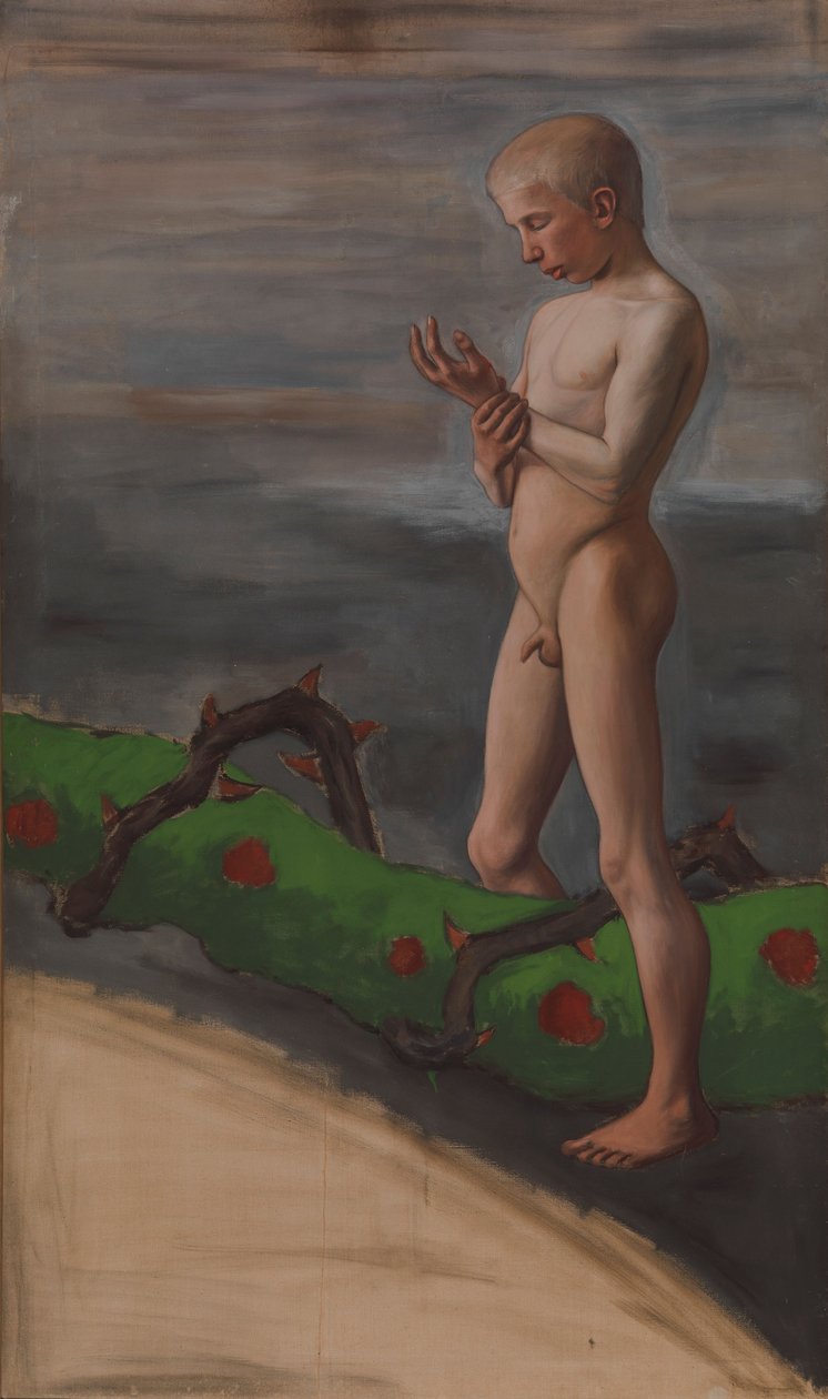 Jongen met de krans van het leven door Hugo Simberg