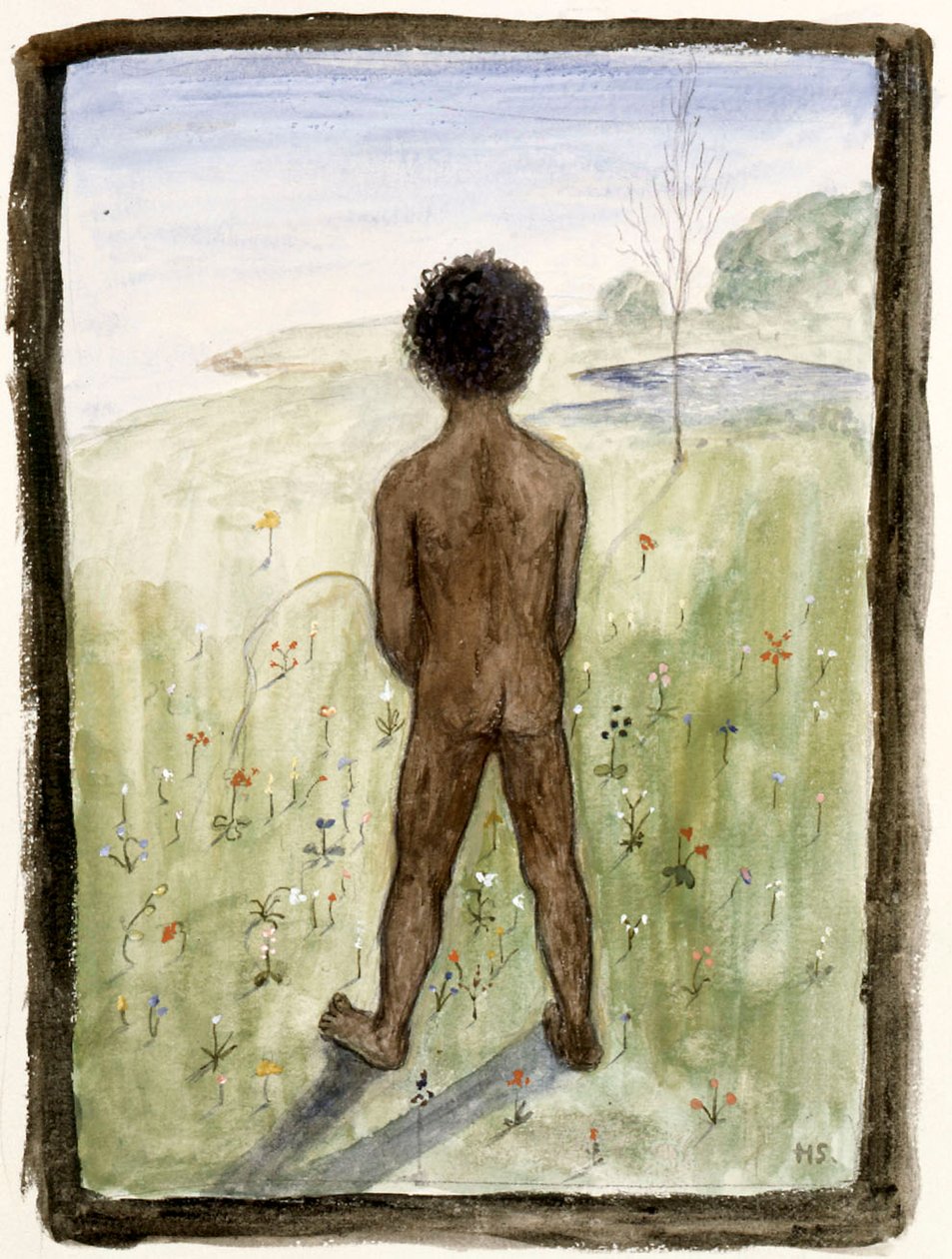 Jongen op de weide door Hugo Simberg