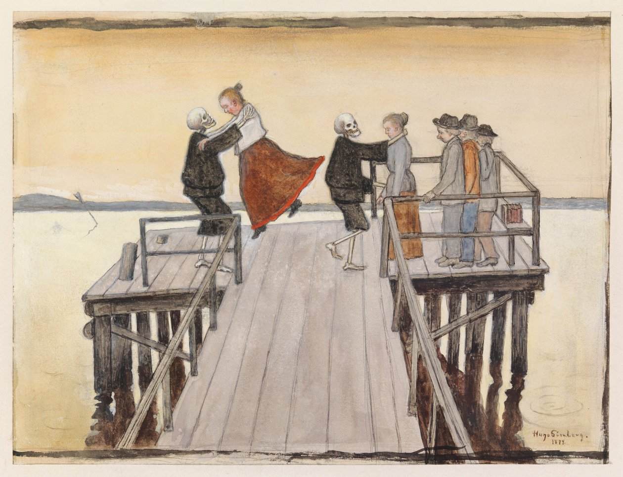 Dans op de kade door Hugo Simberg