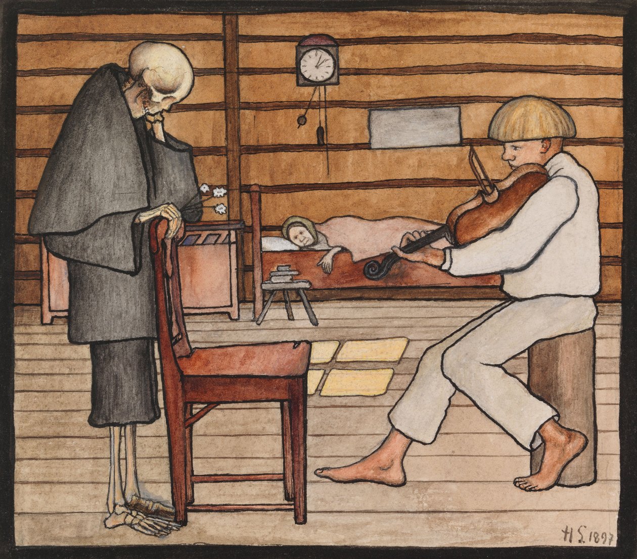 De dood luistert door Hugo Simberg