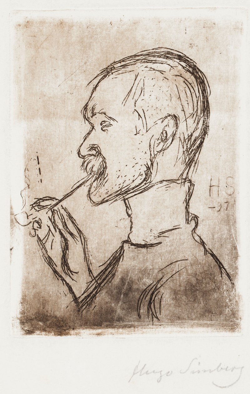 Gallen-Kallela met zijn pijp door Hugo Simberg