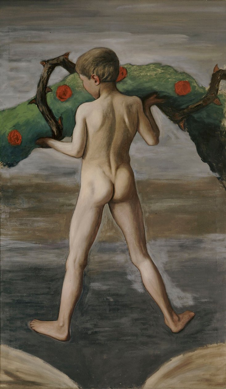 De kransdrager; een jongen die de krans van het leven draagt door Hugo Simberg