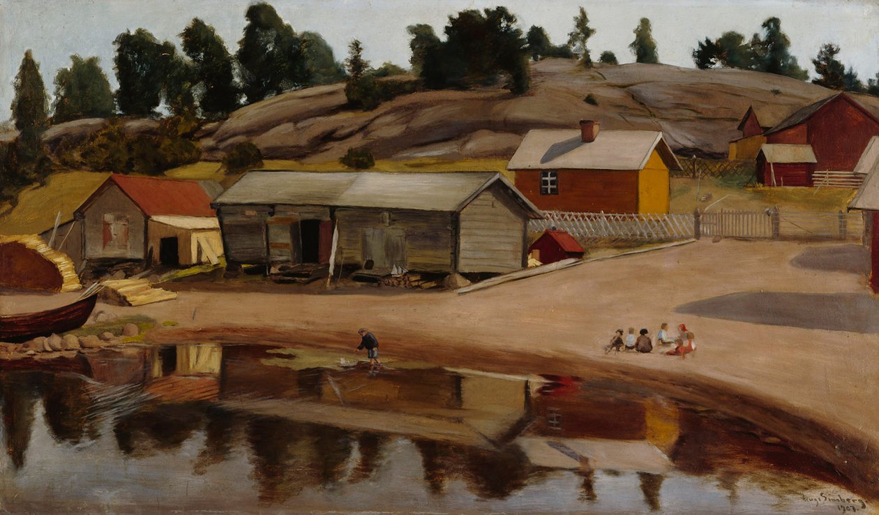 Kustgezicht vanuit Koivisto door Hugo Simberg