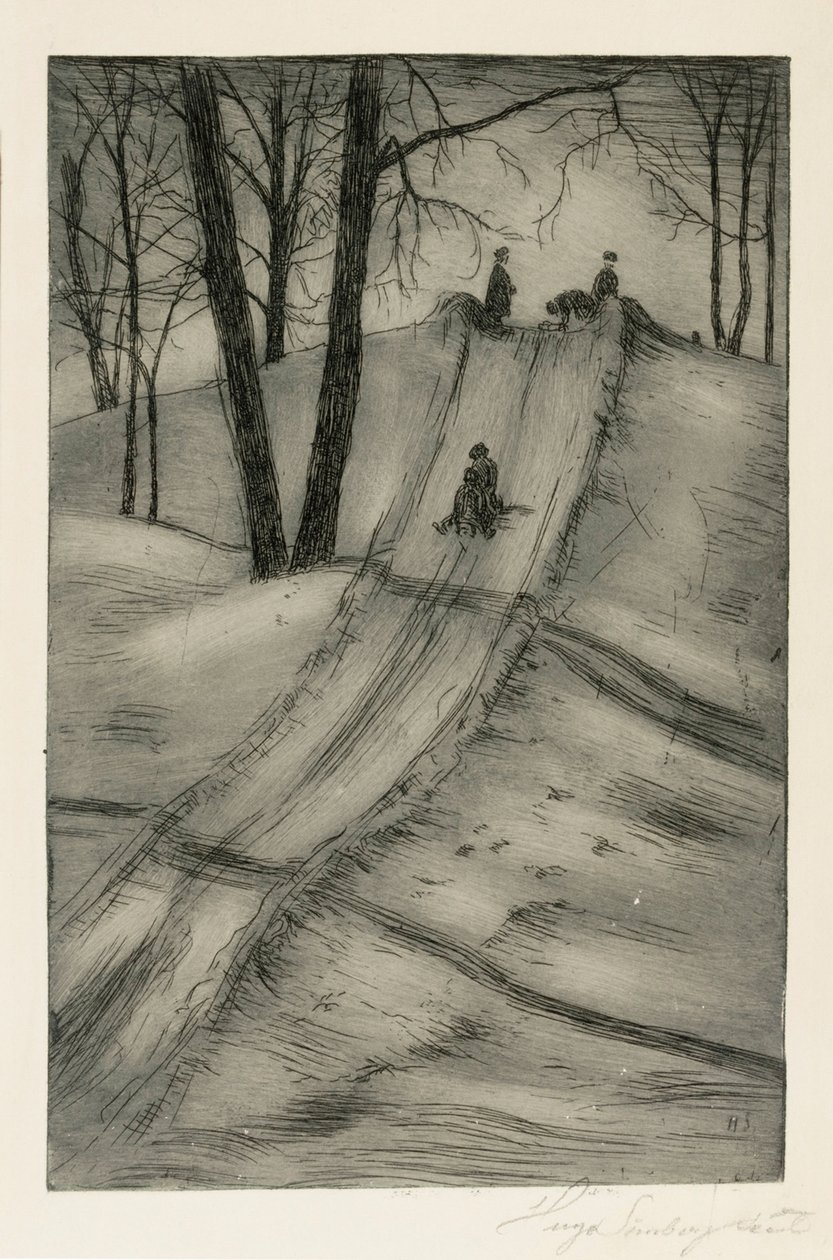 Sledeglijbaan door Hugo Simberg