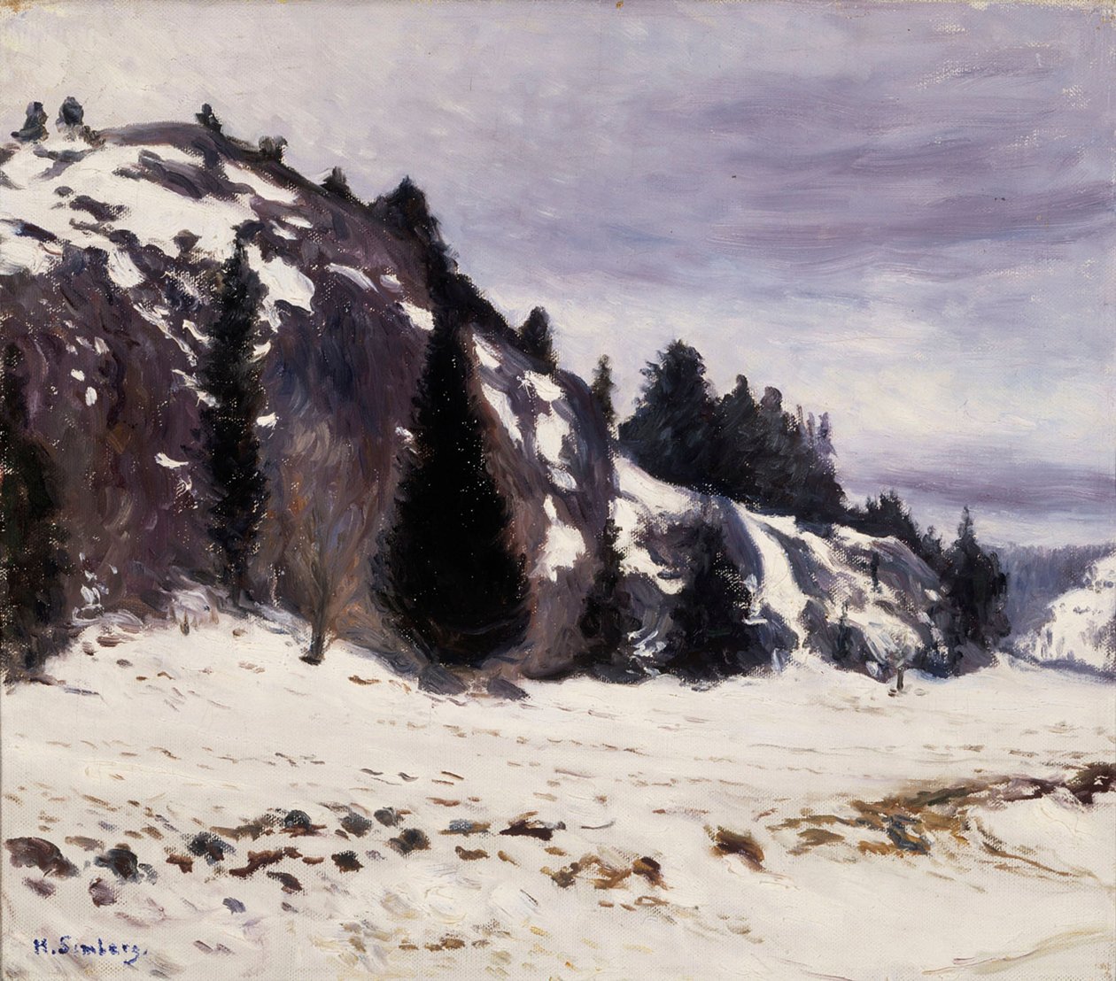 Winterlandschap door Hugo Simberg
