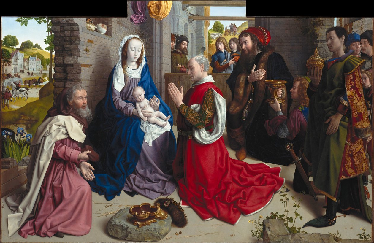 De aanbidding van de koningen (altaar van Monforte) door Hugo van der Goes