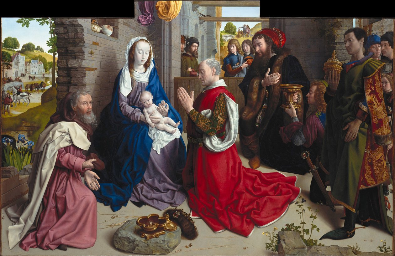 De aanbidding van de koningen Monforte altaar, ca. 1470 door Hugo van der Goes