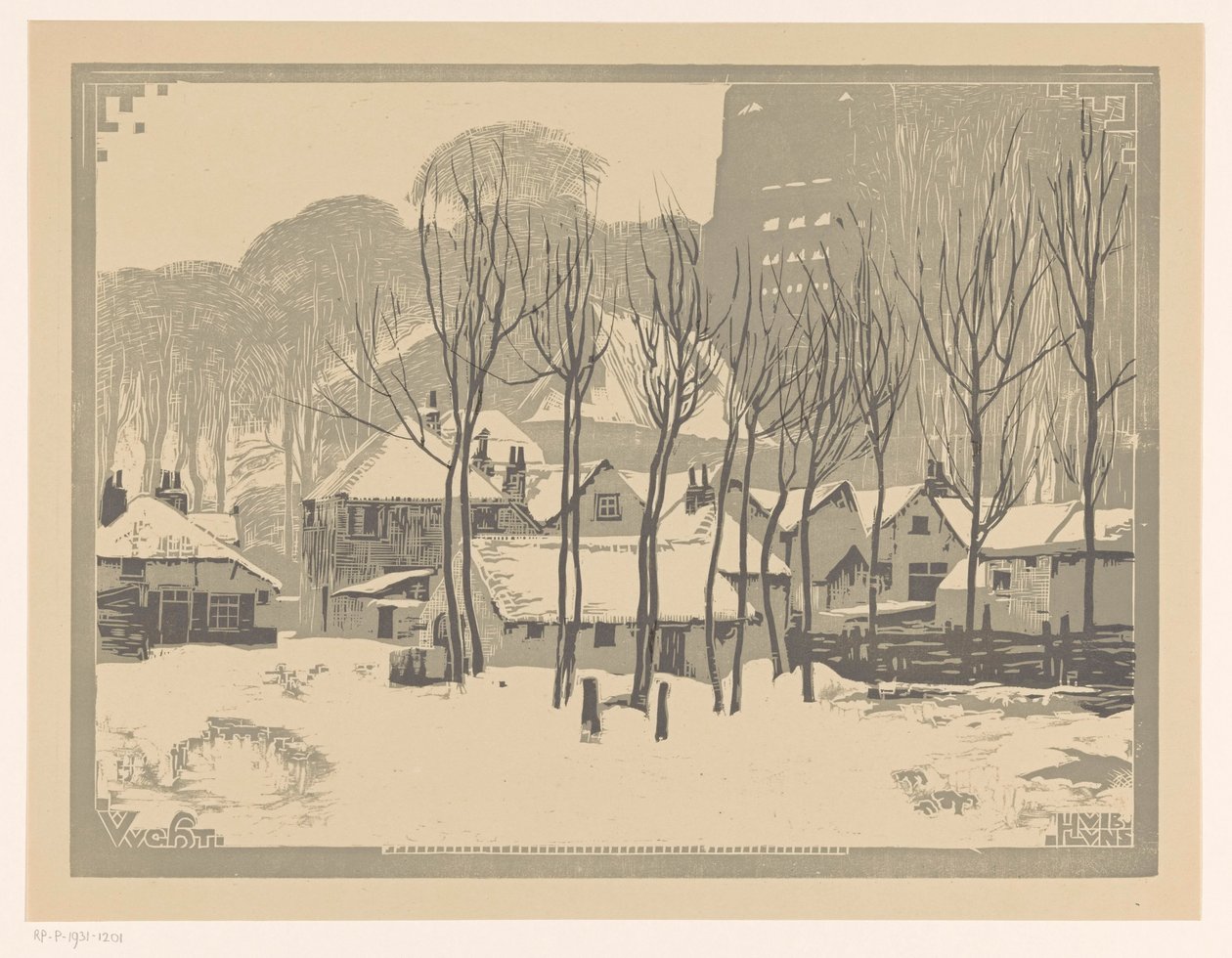 Vught in sneeuw door Huib Luns